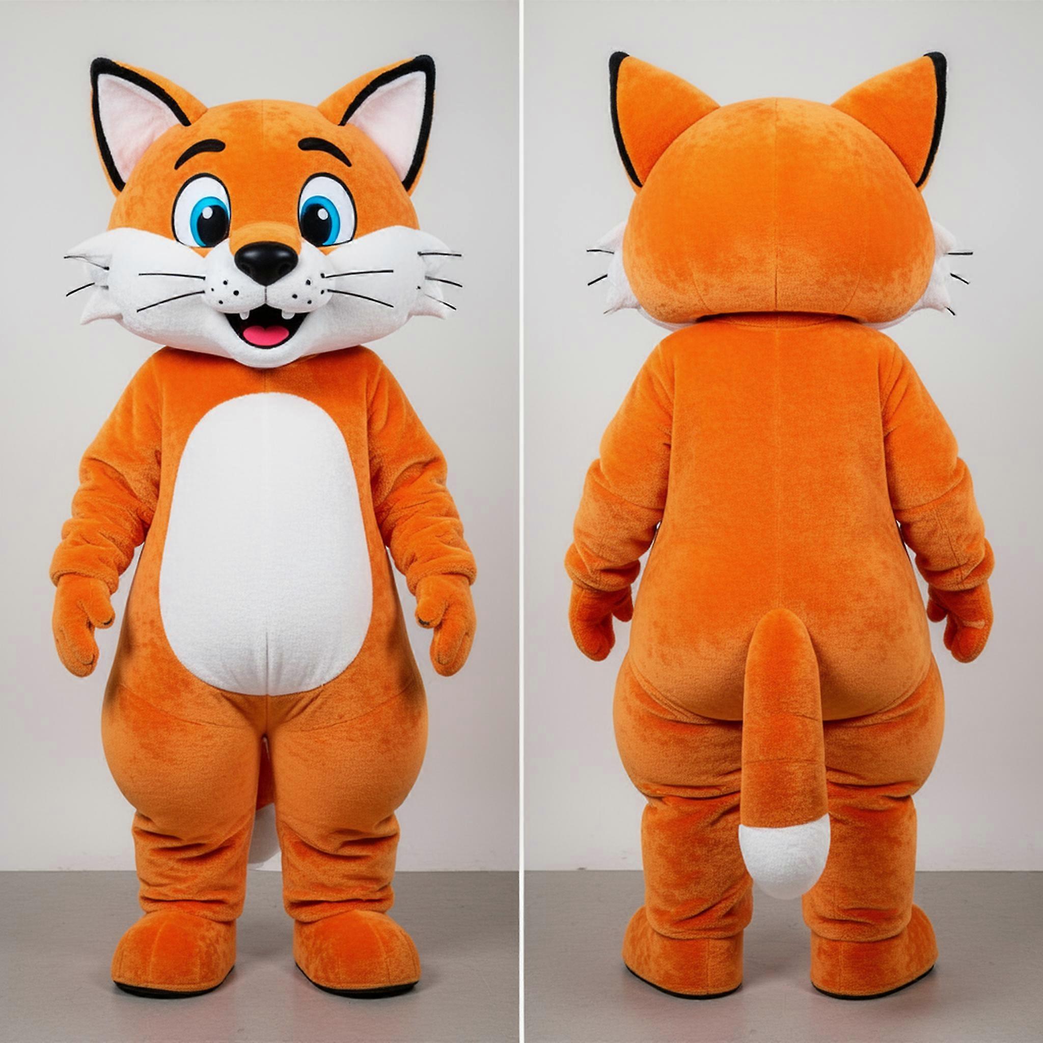 MASTICOT Rust Orange Expressive Bobcat Mascot