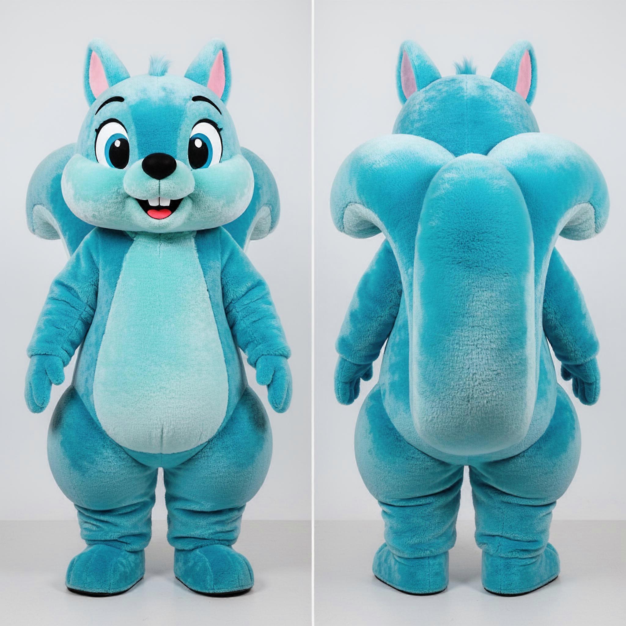 MASTICOT Cyan Cartoon Squirrel Mascot