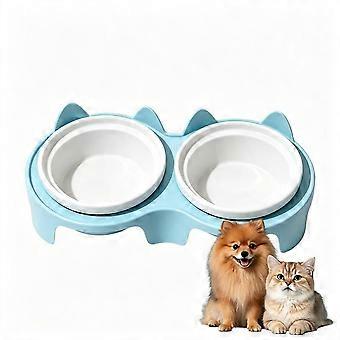 Schräge Doppel-Futternäpfe – Erhöhte Futter- und Wasserstation für Katzen und kleine Hunde