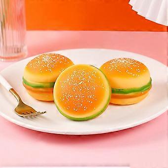 Hot selling realistic burger creative decompression stress relief squeeze toy stress ball food slow rebound toy squeeze toy