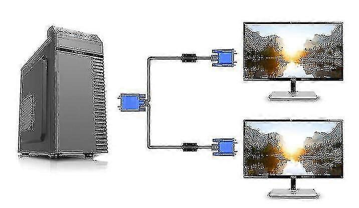 1 ind 2 ud split screen VGA-kabel
