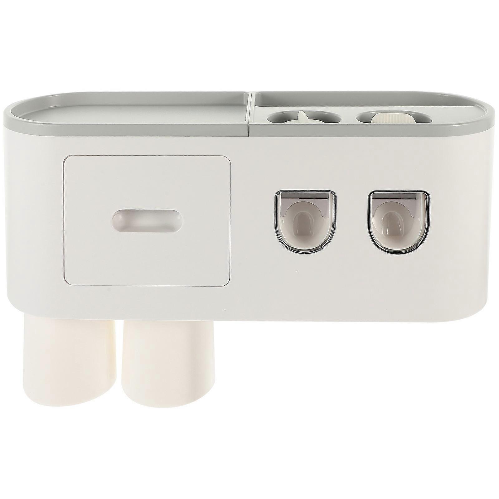 Toothbrush Holder Multi-Functional Toothbrush Cup Holder with Toothpaste Dispenser 1Set