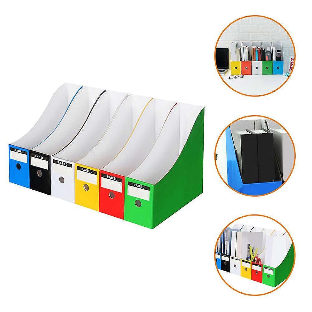 Assorted Color Document Box File Organizer for Storing 6Pcs Paper Boxes