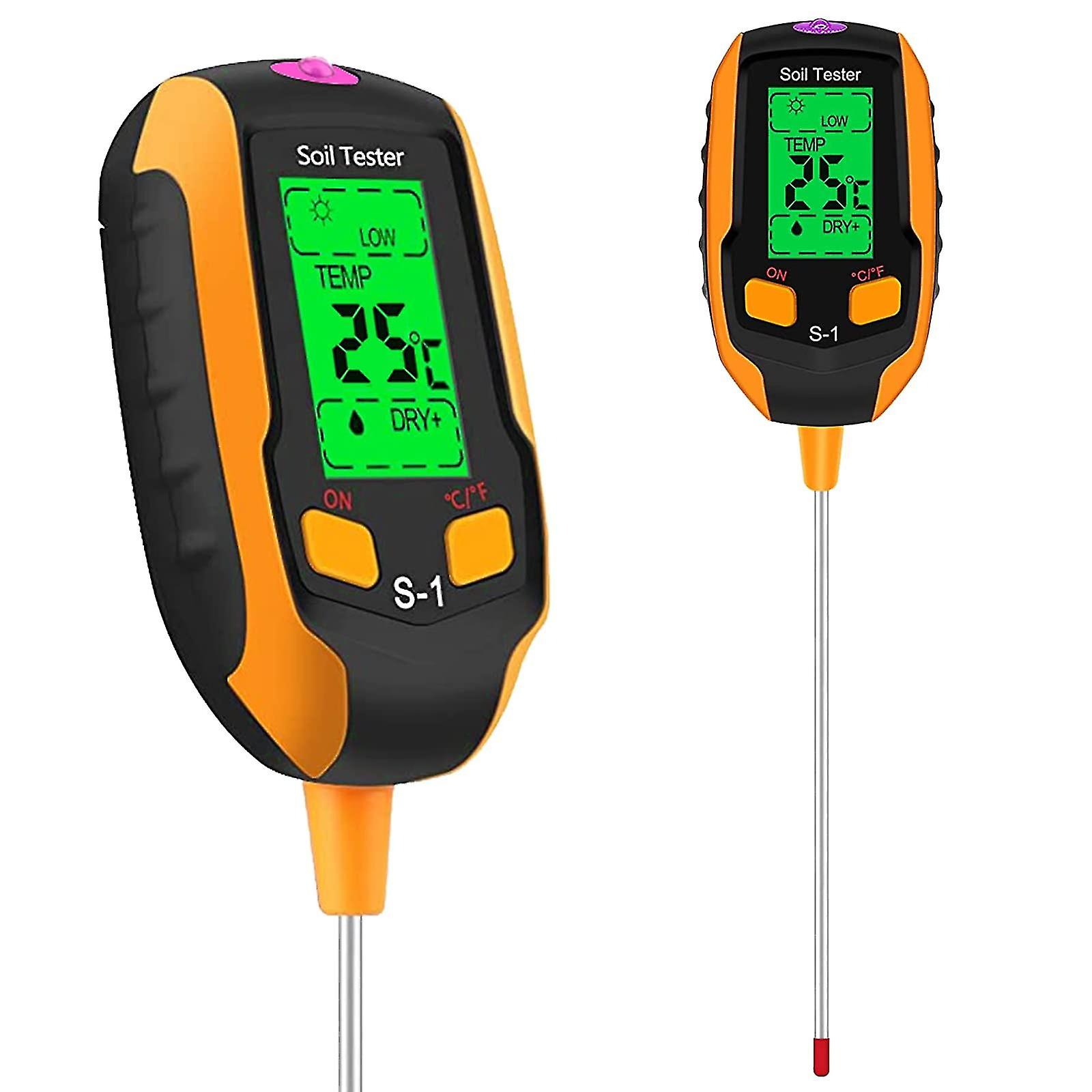 Upgraded 4-in-1 Soil Moisture Meter ,digital Plant Temperature/soil Moisture/ph Meter/sunlight