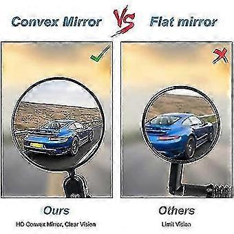 Miroir de vélo, rétroviseur de vélo 360 miroir convexe réglable2pcs rétroviseurs de vélo réglables guidon rotatif monté miroir convexe en plastique