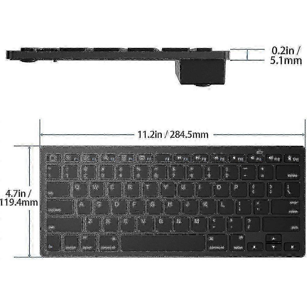 Slim Wireless Keyboard, 2.4 Ghz 78-key Mini Wireless Keyboard