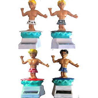 Solar Dancing Figures Set of 4, Solar Powered Motion Desk and Dashboard Decor, No Battery Required