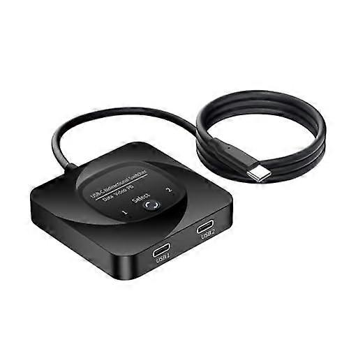 USB C KVM Switch for 2 Computers, 10Gbps Data Transfer, 100W PD, 8K HDR Support, Compact Black