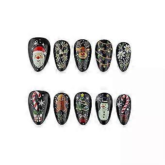 Christmas Reindeer Fake Nails, Lightweight and Reusable for Themed Events