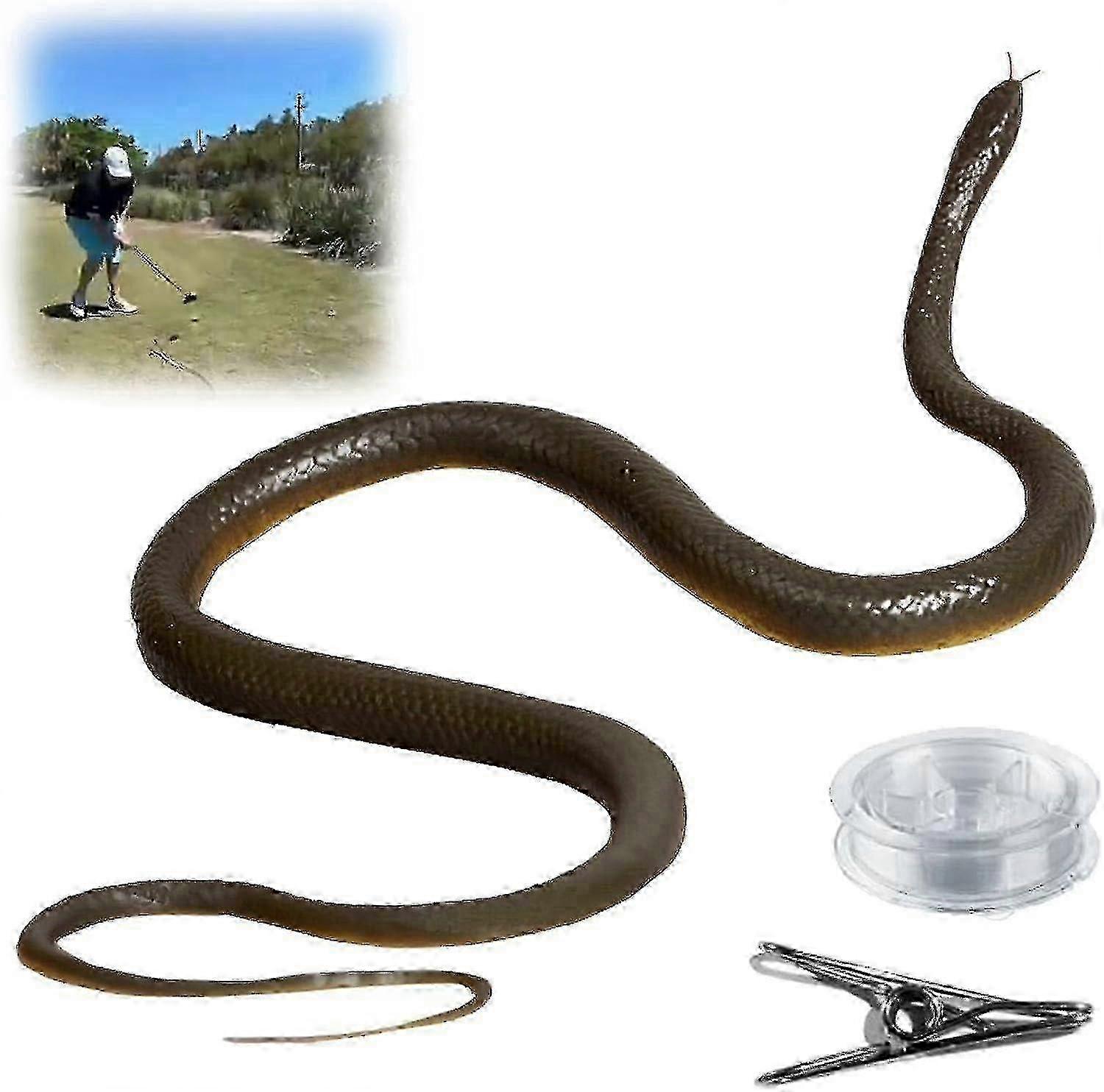 Black 1.2m Realistic Prank Snake