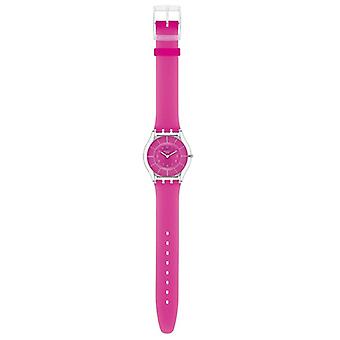 R. swatch pink classiness Quartz Analog Woman Watch with SFK362 Silicone Bracelet