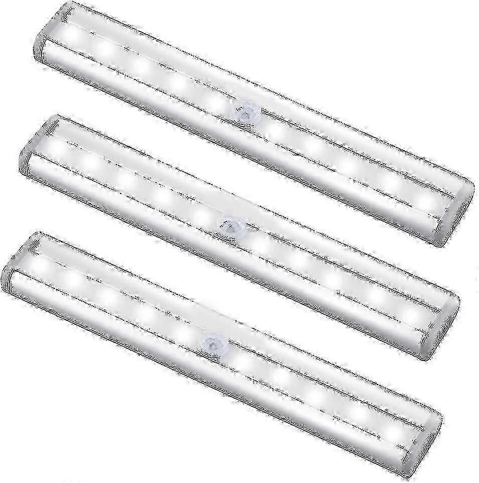 10 LED USB Rechargeable Motion Sensor Light 3 Pack Magnetic for Kitchen