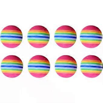 8pcs 38mm Rainbow EVA Foam Ball Golf Practice Indoor Training Aid Soft Golf Training Ball (Colorful)