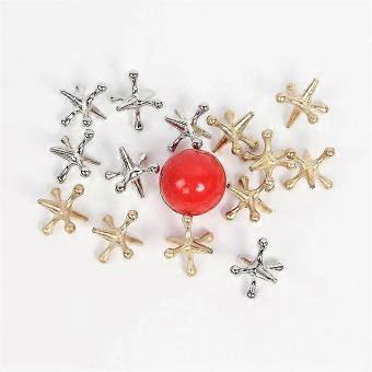 Traditional Jacks Game Metal Set