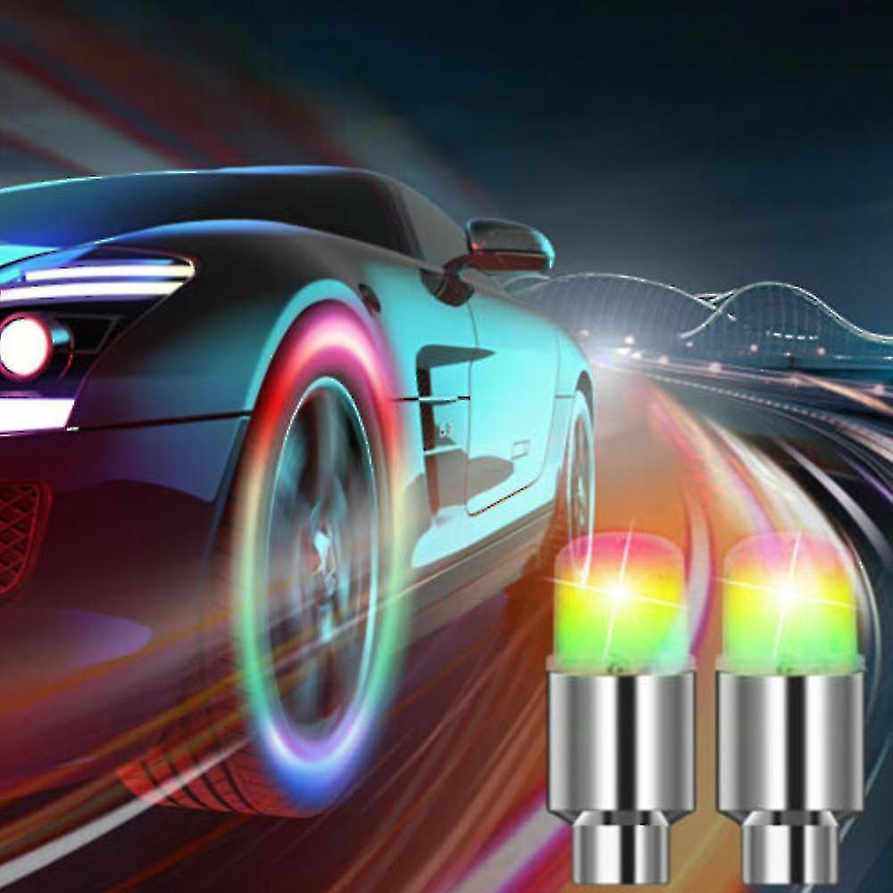 1/4/8x Led Wheel Tyre Tire Valve Cap Light Lamp Bulb For Bike Car