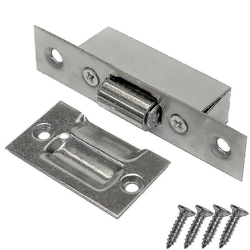 Adjustable Roller Catch Satin Mortice Door Spring Ball Latch Stainless Steel(silver)(1pcs)