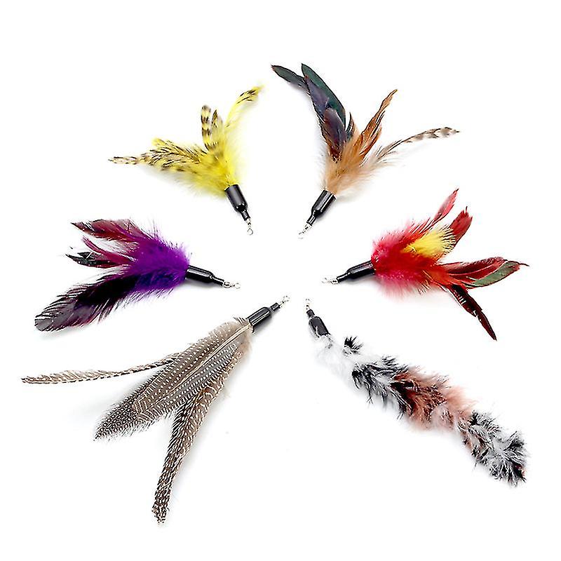 6pcs Tease The Cat Stick Replace Head Interactive Cat Toys Swing Cat Toys Teaser