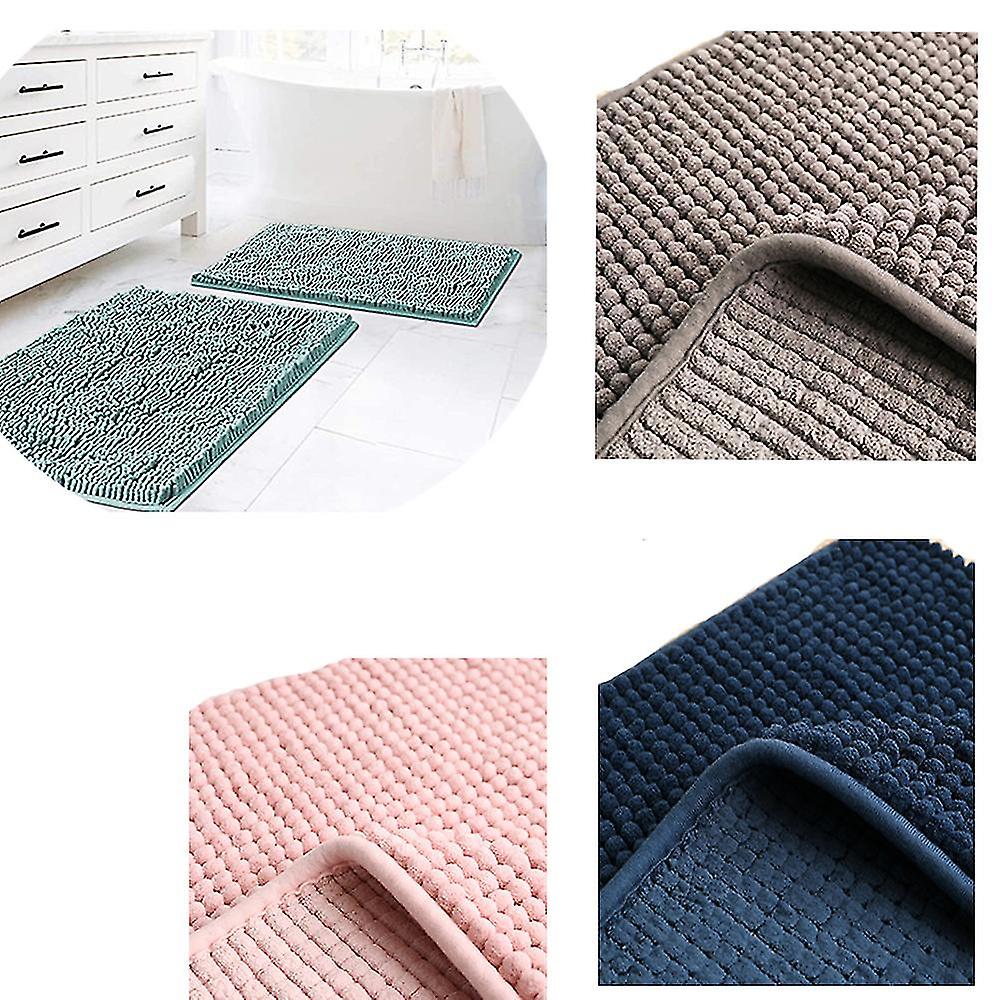 Solid Colour Chenille Floor Mats Entry Mats Bathroom Absorbent Non-slip Floor Mats Living Room Carpet