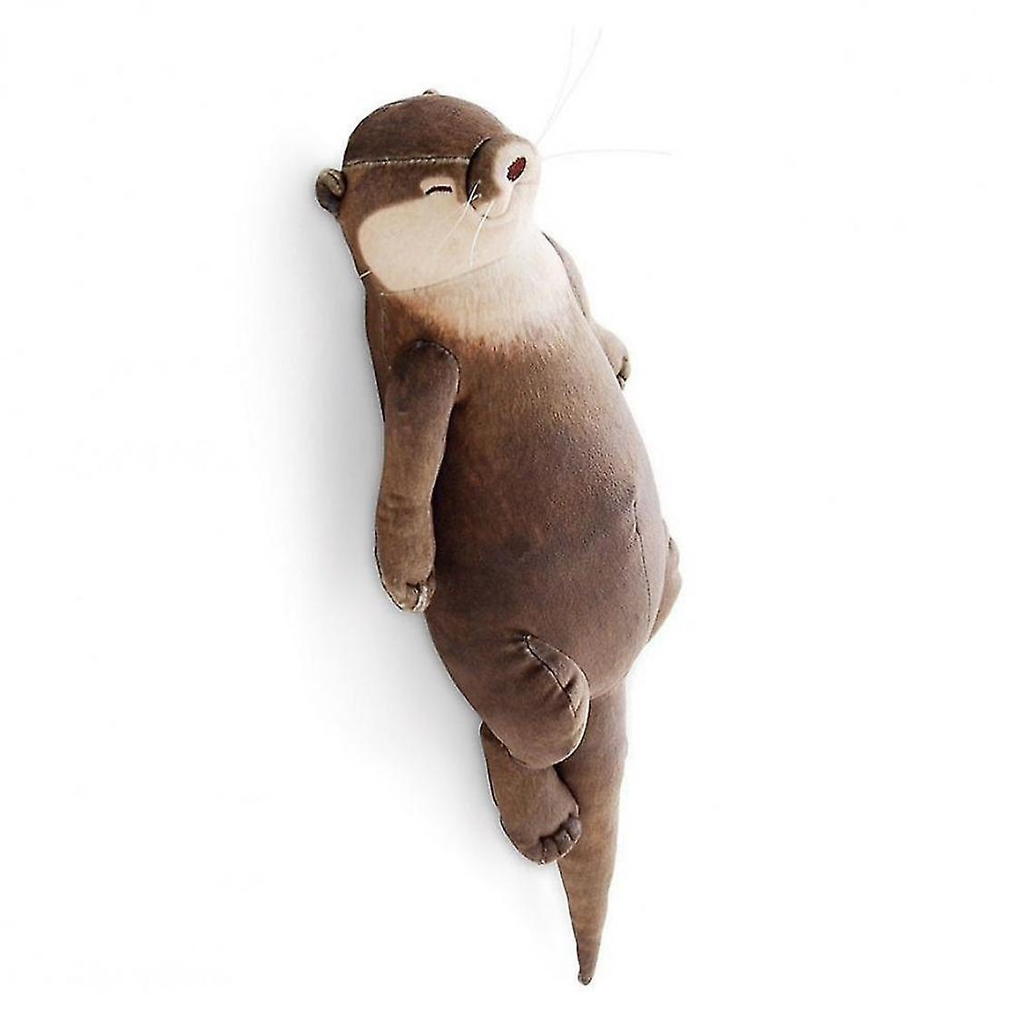 Jolie Loutre Remplie D'tui Crayon En Coton, Tapis De Poignet, Oreiller, Enfants, Filles, Joyeux Cadeau De Nol, 40 Cm.(brun)