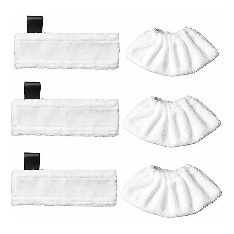 Set of 3 replacement microfiber wipes and 3 microfiber cloths for Karcher Easy Fix SC1/SC2/SC3/SC4/SC5/SV7, accessory cloth for Karcher Easy Fix