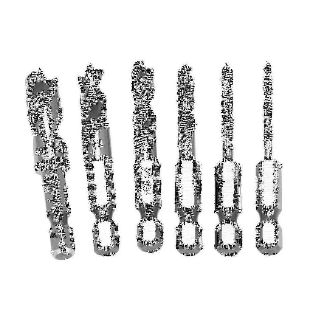 6 قطع HSS Sae نقطة قصيرة مجموعة مثقاب للخشب مع 1/4 بوصة تغيير سريع عرافة 3/32 1/8 3/16 1/4 5