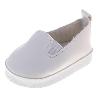 3xCasual Hvit Slip-On PU Skinn Sko For 18 '' American Journey Dolls