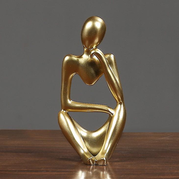Mini Left Thinking Resin Ornament Nordic Abstract Character Handicraft Light Luxury Home Decoration