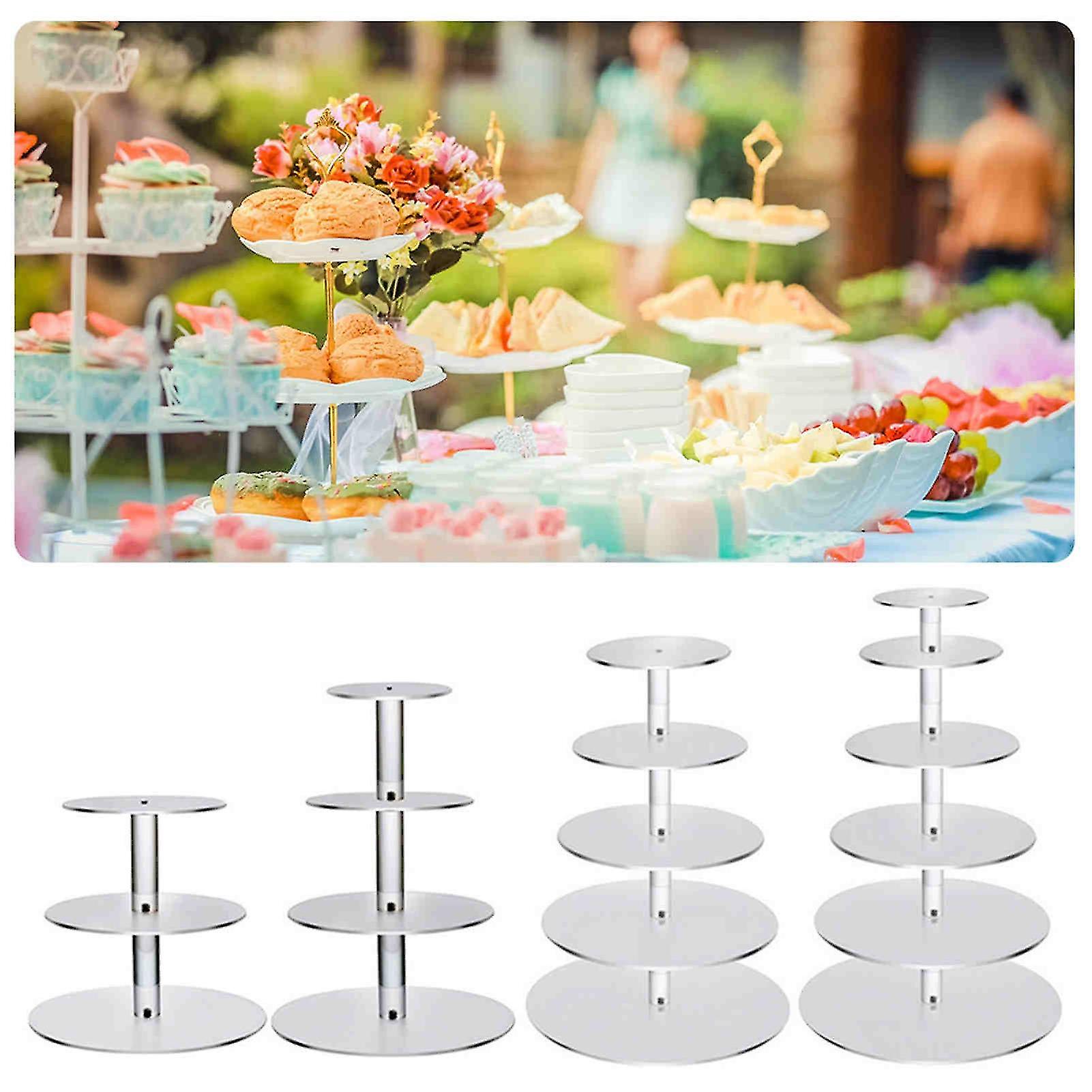 3/4/5/6 Tier Cake Stand Transparent Glass Display Tray Rack Decoration Tool