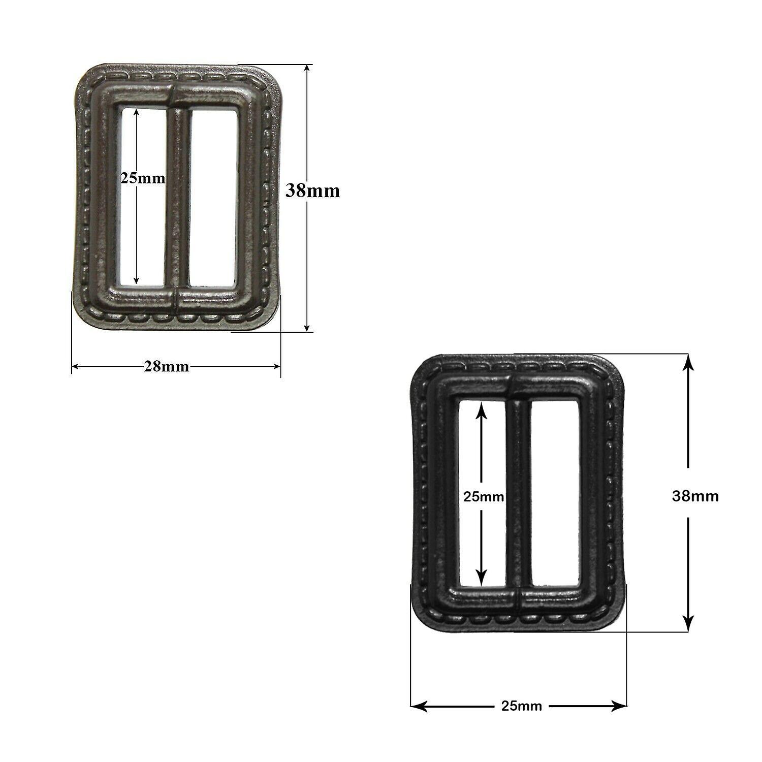 2pcs Triglid Leather Plastic Rectangular Buckle