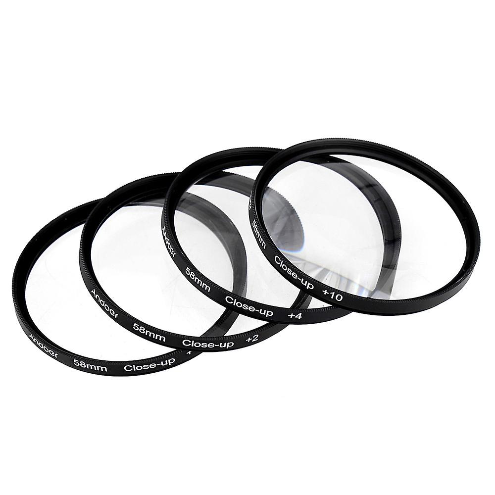 58mm Macro Close-up Filter Set +1 +2 +4 +10 With Pouch