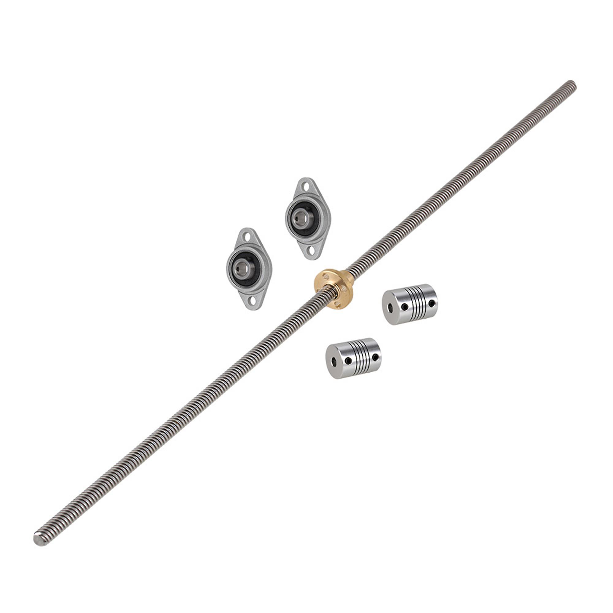 Vertical 400mm 8mm Lead Screw Pillow Block Bearing Flexible Coupling Set