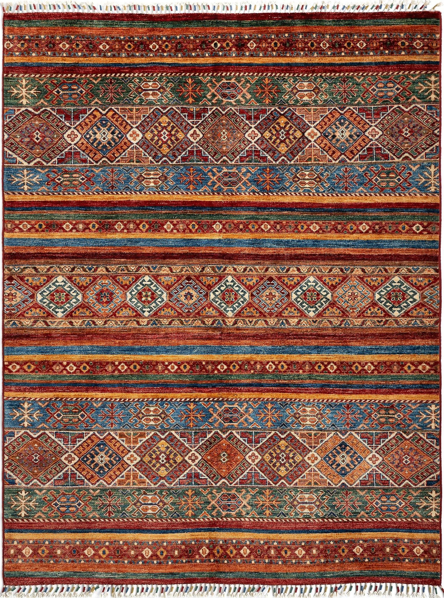 Hadorn Torkman 157x203 with Red Hand Made Afghanistan Rug