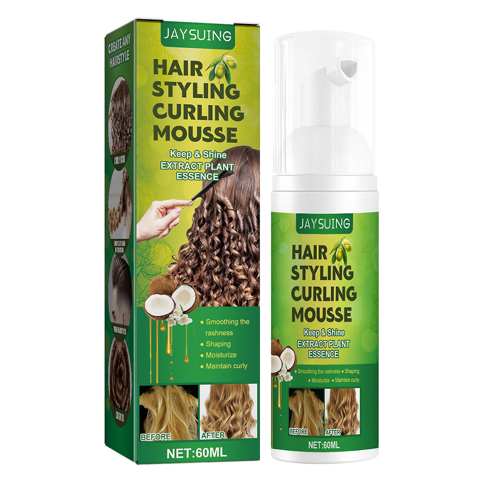 60ml Hair Styling Curling Mousse Moisturizer Curl Hair Boost Defining Cream