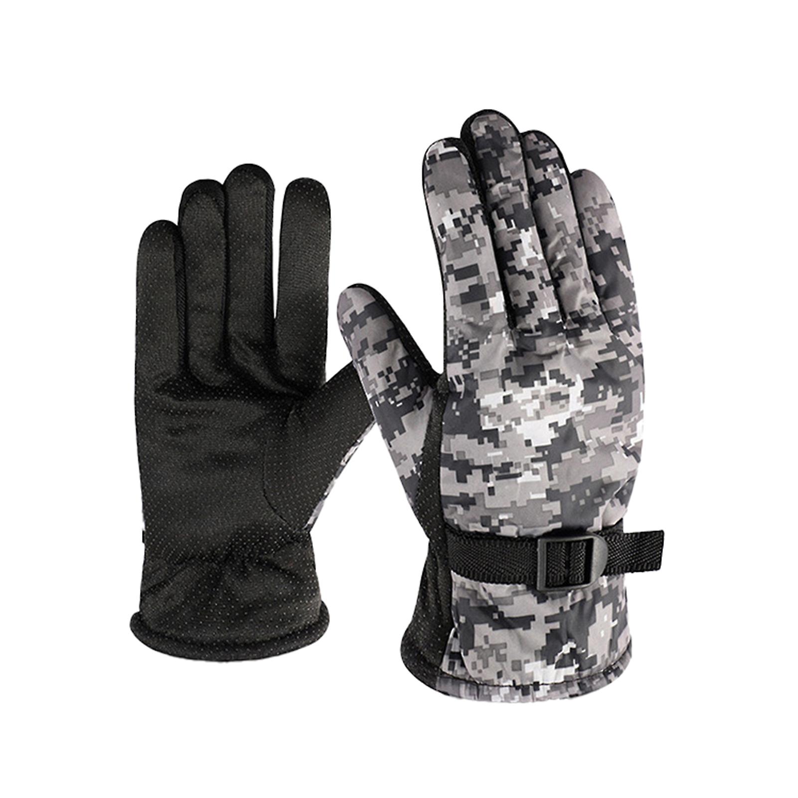 1 زوج قفازات تزلج امتصاص العرق غير قابلة للانزلاق دافئة قابلة للتعديل على نطاق واسع قفازات دراجة نارية لفصل الشتاء