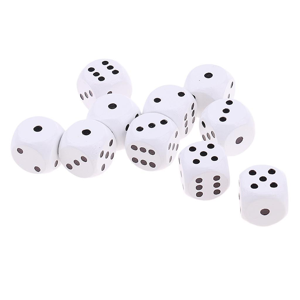 10x Wooden Dice D6 Six Sided Dotted Dice for Dungeons and Dragons Red