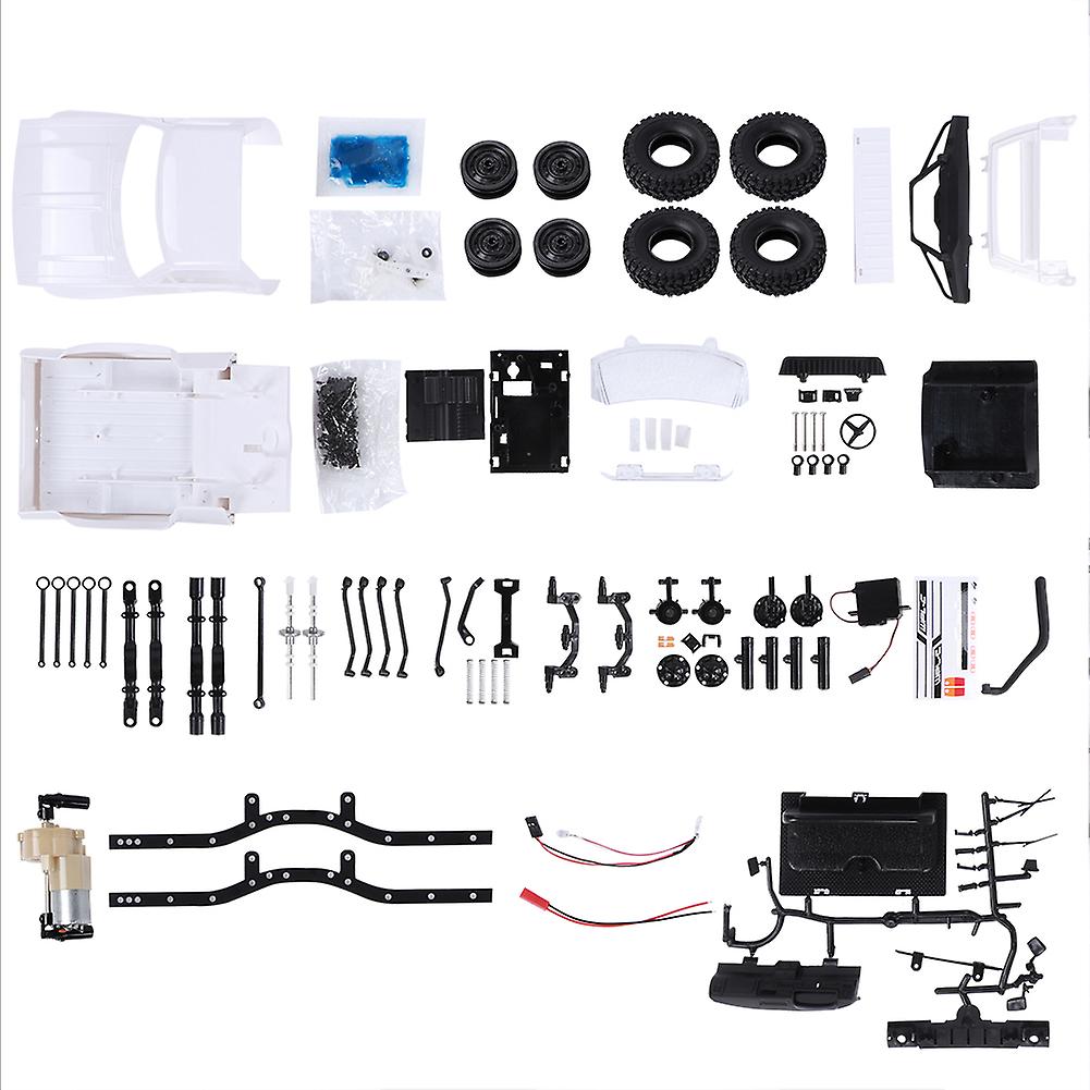 1/16 Scale 4WD RC Crawler Car Plastic Assembly Kit with Accessories