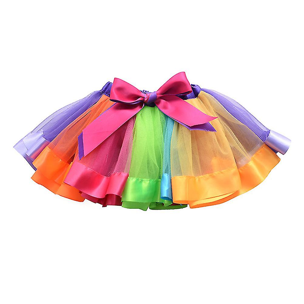 Jupes Enfants Fille Jupe Arc-en-ciel Tutu Filles Arc-en-ciel Tutu Jupe Ballet Jupe Mesh Tutu Jupe Arc-en-ciel Tulle Jupe