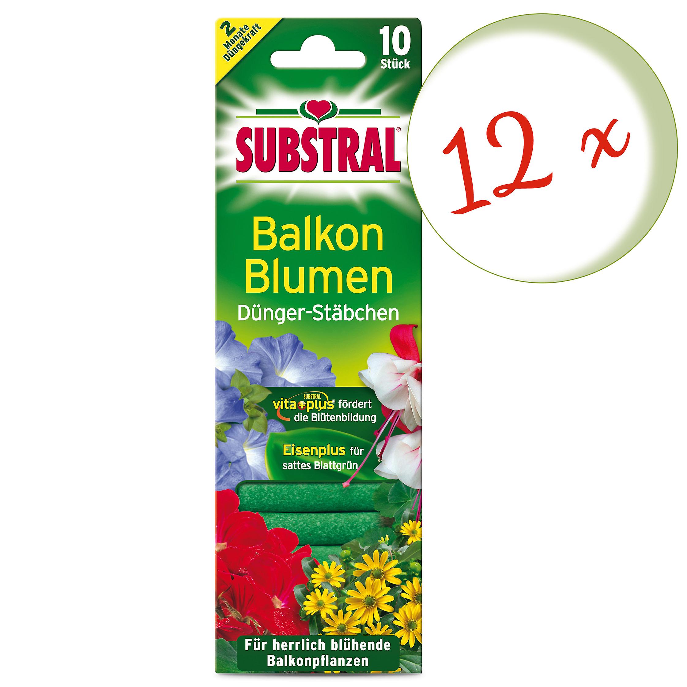 12 x SUBSTRAL® Balcony Flower Fertiliser Sticks, 10 pieces