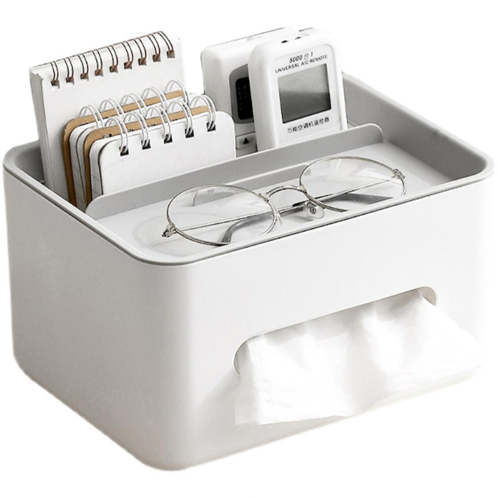 Rectangular Tissue Box Cover Holder Decorative Tissue Pen Remote Organizer for Living Room Bedroom Dressers