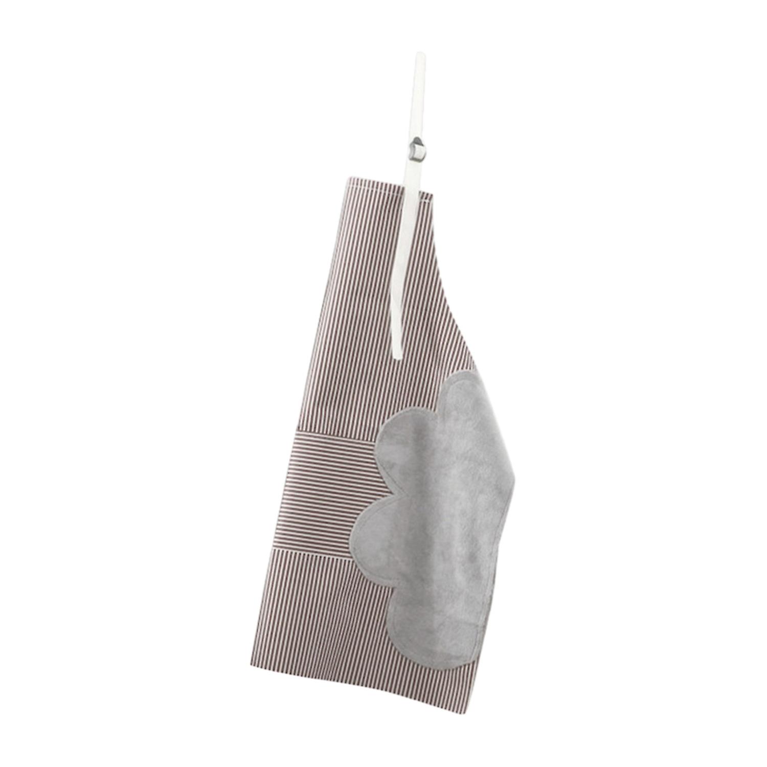 Adjustable Oil-proof Cooking Apron with Large Pocket Striped Print Kitchen Apron Sleeveless Wipeable