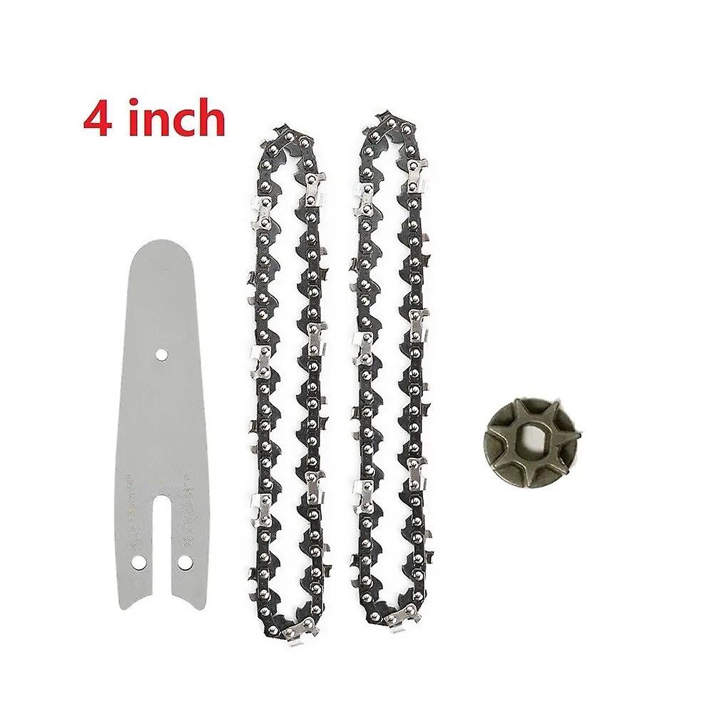 4/6 Inch Chain Saw Chain Bars and Chainsaw Chain Set Fits Electric Chainsaw Accessories for Electric Trimmer Wood Cutting Tool~12177