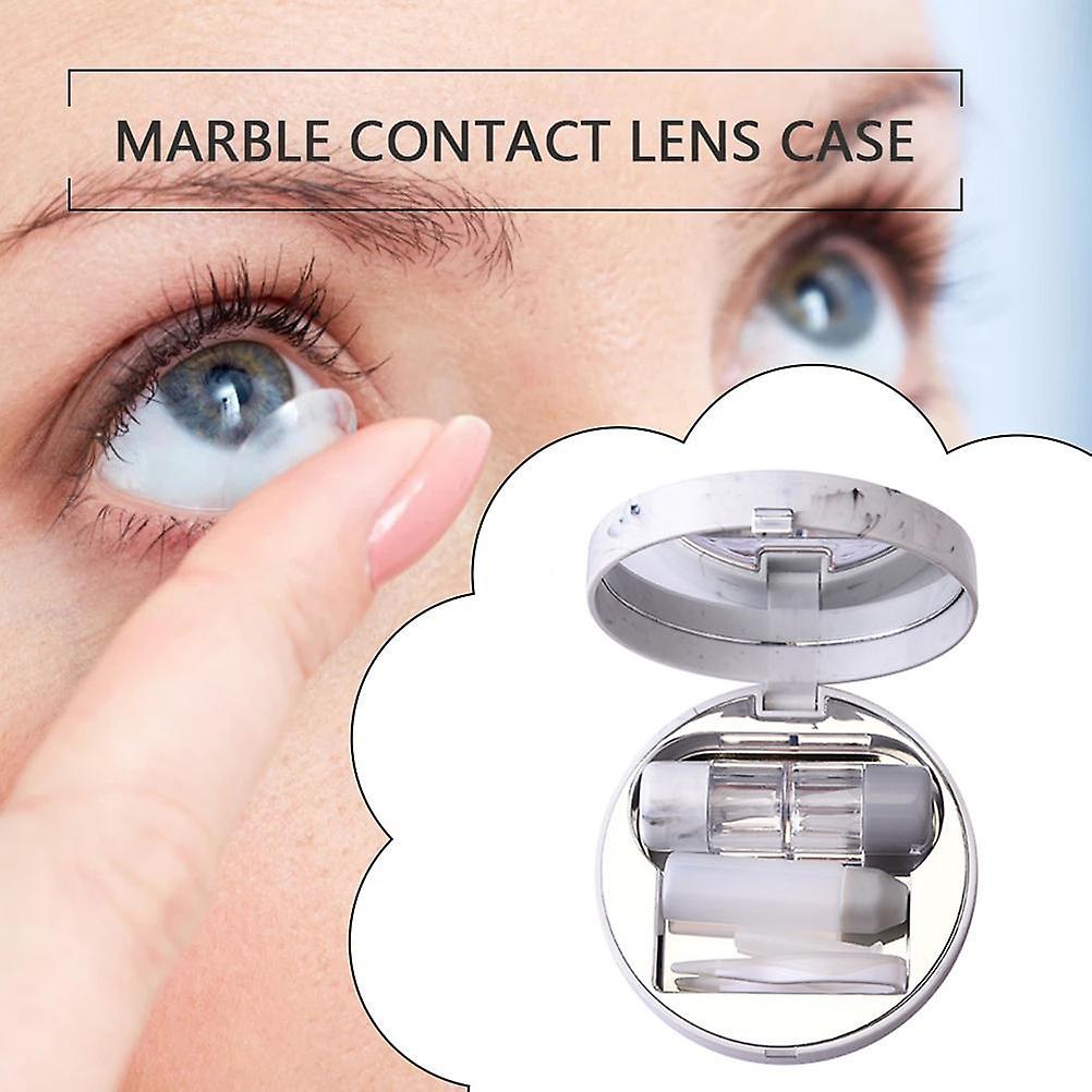 Travel Contact Lens Case Kit with Mirror, Tweezers & Bottle, 60g
