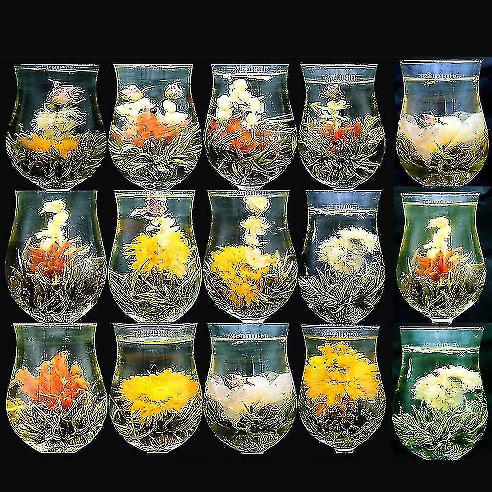 16 sortes de thé chinois à fleurs, thé vert, perle, artistique