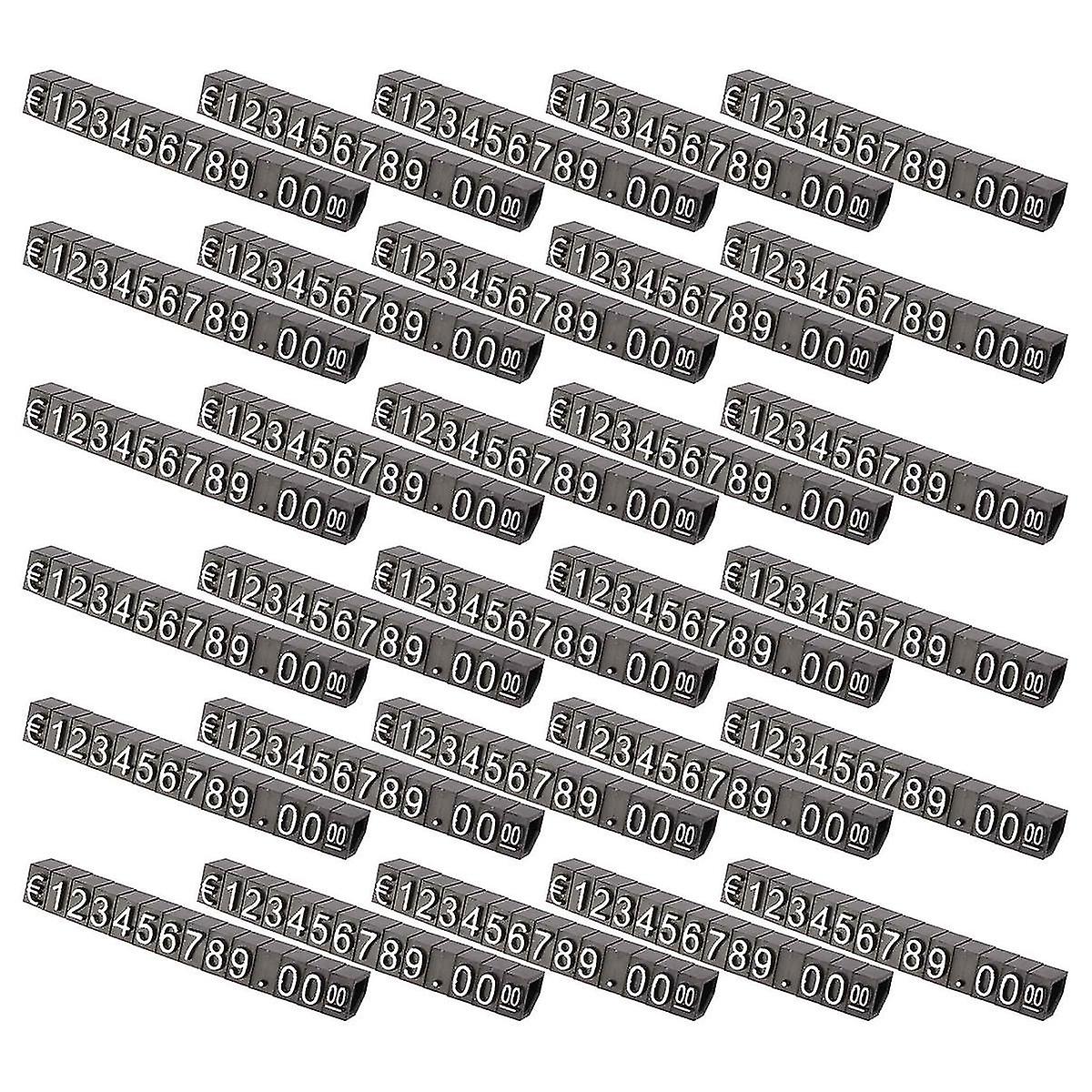 30Sets Plastic Cubes Price Display Tags Adjustable Number Stand Frame Label Shop