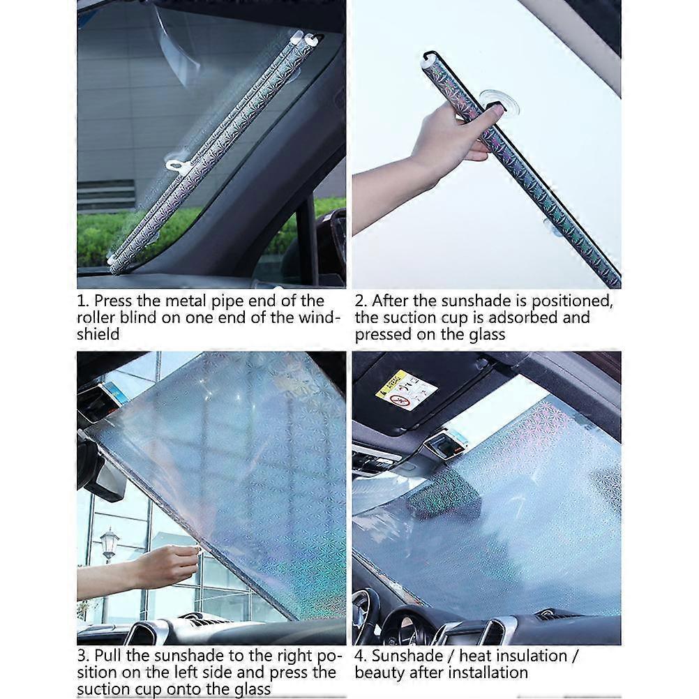 Universal Car Sunshade - Automatic Retractable UV Blocking Visor for Windshield Protection