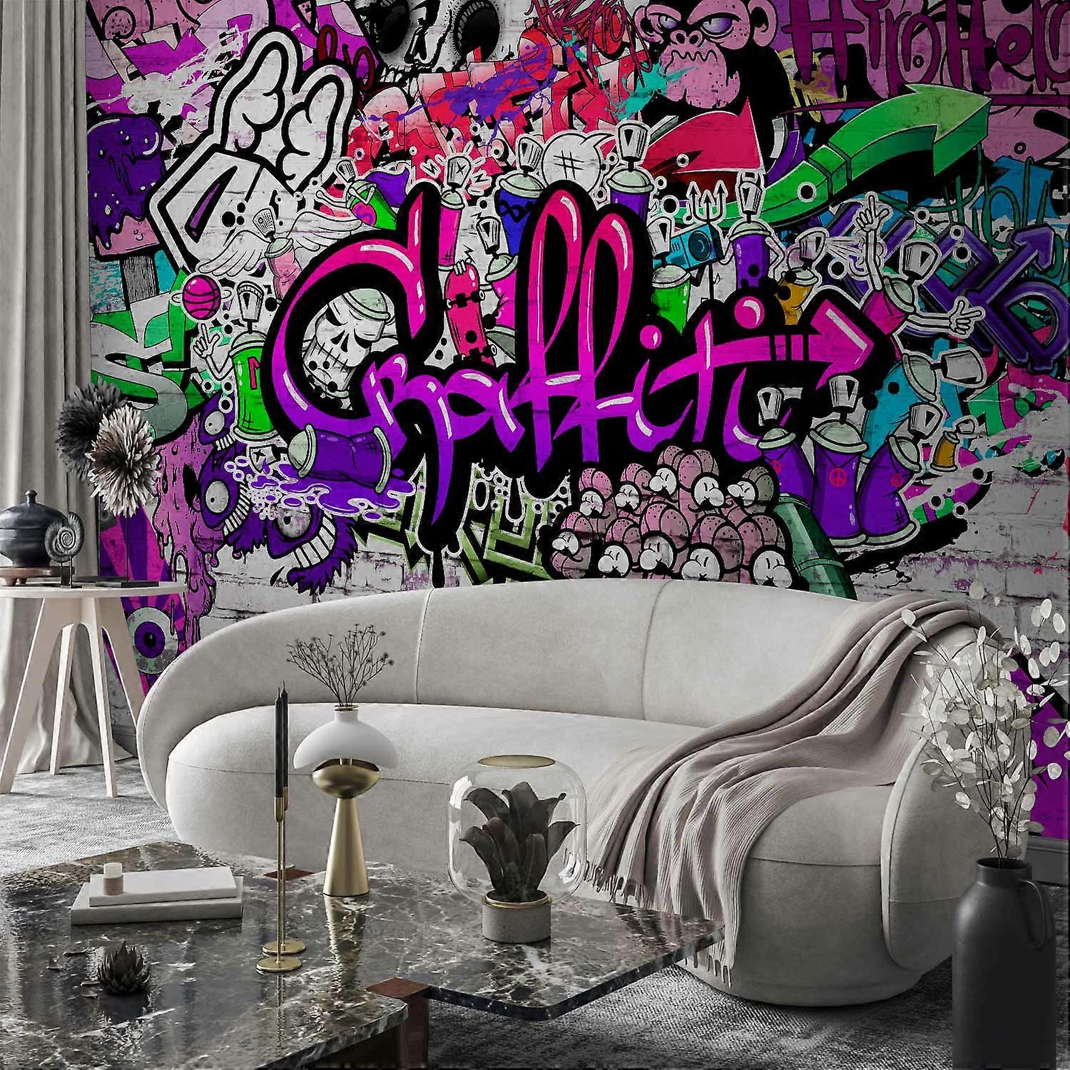 Fotobehang - Paarse Graffiti