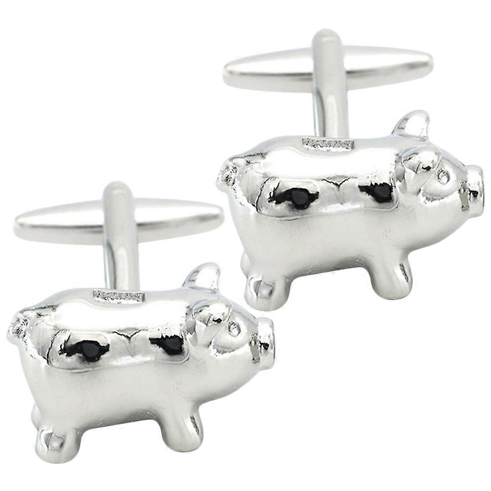 1 Par Pig Cuff Links Creative Cufflinks Suits Camisa Cufflinks Men Acessórios de Vestuário