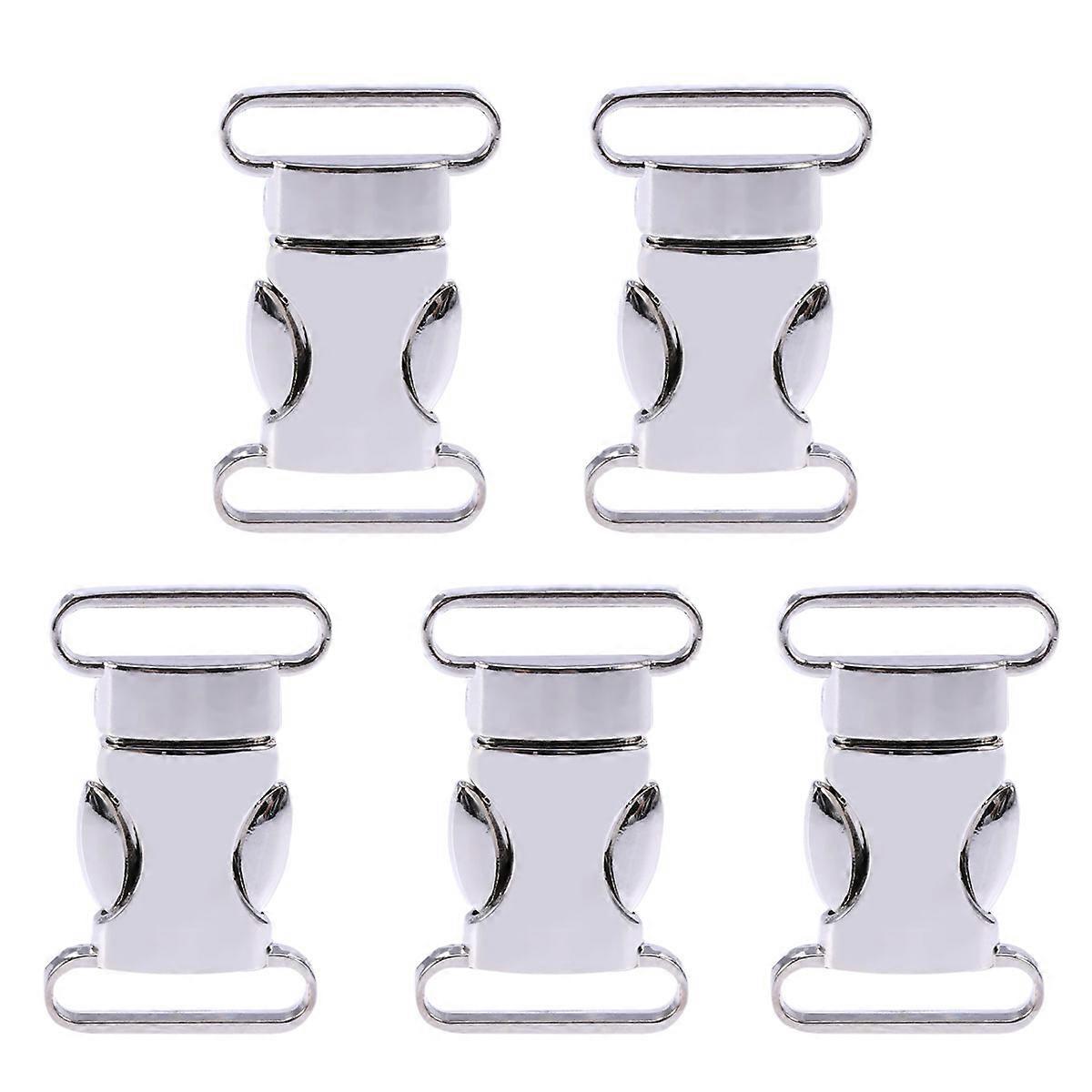 5pcs Buckle Webbing Survival Bracelet Side Release Buckle 20mm (Silver)