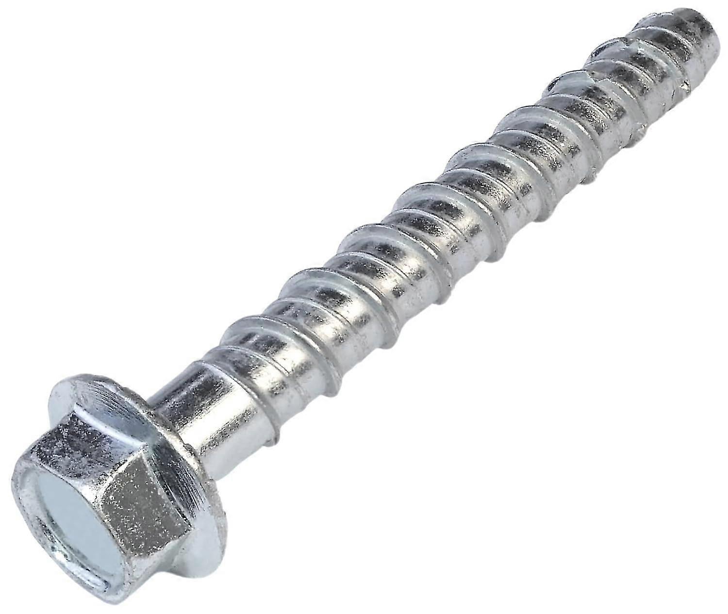 Set Of 10 Concrete Screws With Hexagonal Head With Base/collar 12x100 Mm - Direct Fixing Without Dowel - For 14 Mm