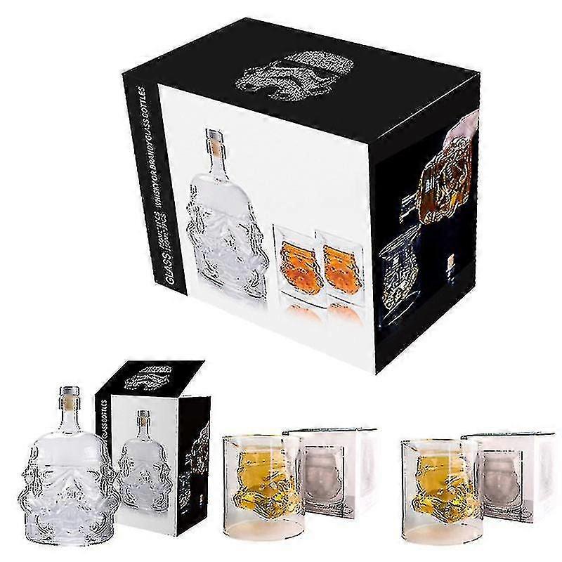 3pcs/set 750ml Trooper Glass Bottle And Double-layered Glass S Kit Bar Men